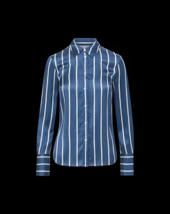 Monique Top in Blue Stone/Off-White