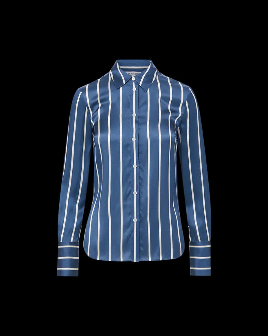 Monique Top in Blue Stone/Off-White