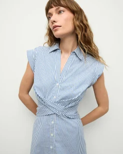 Nagano Shirtdress in Blue & White Stripe