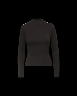 Nate Top With Buttons in Black