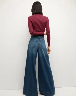 Nate Top With Buttons in Wine