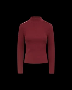 Nate Top With Buttons in Wine