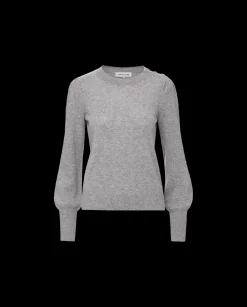 Nelia Cashmere Pullover Sweater in Heather Grey
