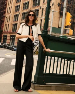 Neroli Cardigan in Ivory/Black