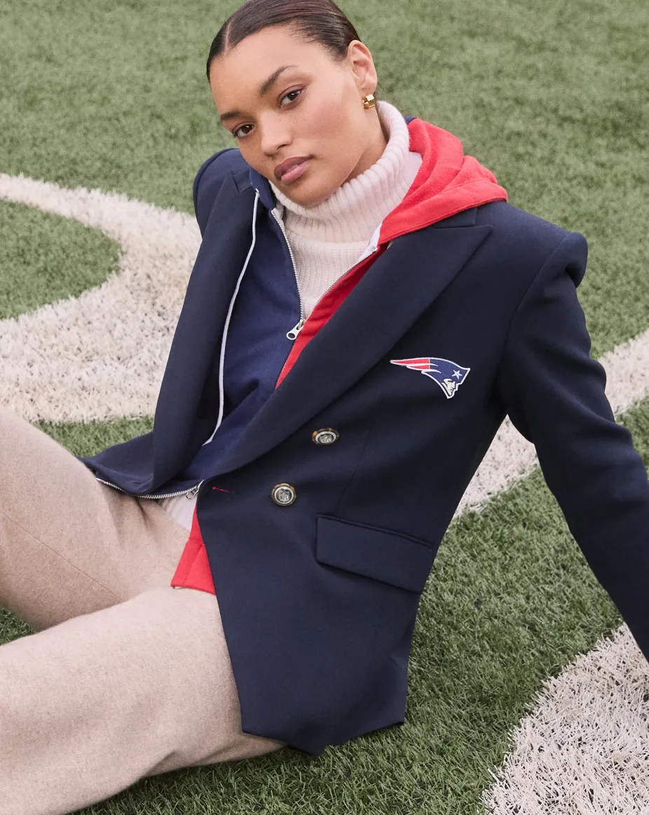 New England Patriots Dickey Jacket in Navy/Silver