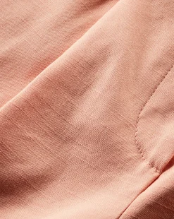 Noemi High-Waisted Coral Linen Short