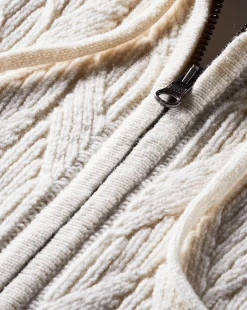 Orine Quilted Hoodie Dickey in Ivory & Brown