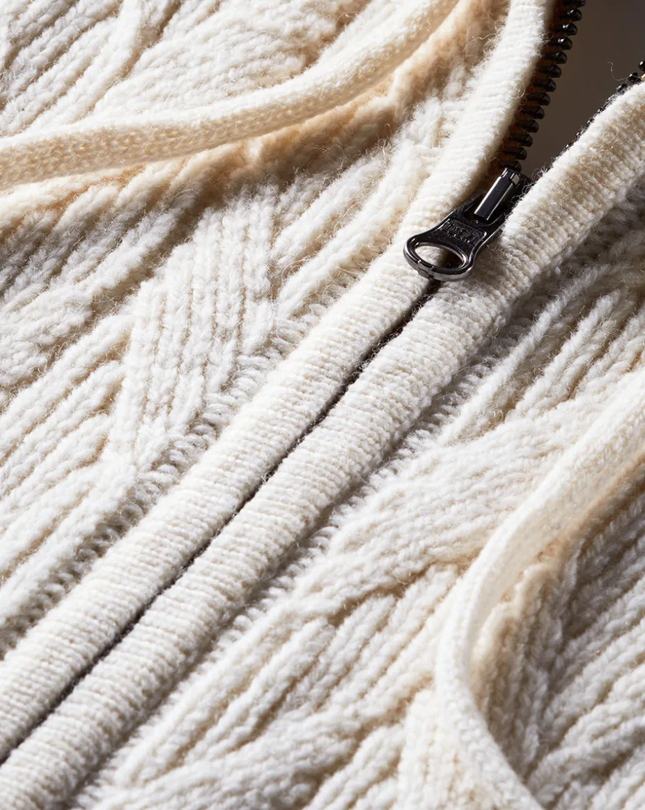 Orine Quilted Hoodie Dickey in Ivory & Brown