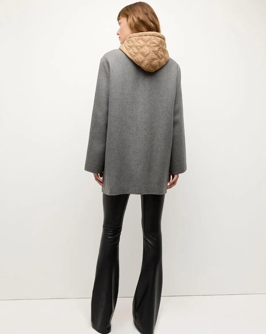 Orine Quilted Hoodie Dickey in Ivory & Brown