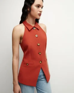 Orlinda Vest in Brick Red