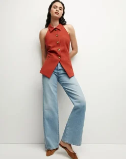 Orlinda Vest in Brick Red