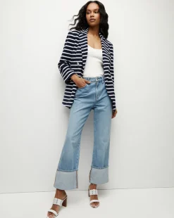 Ortiz Terrycloth Jacket in Marine/Off-White/Blue Surf