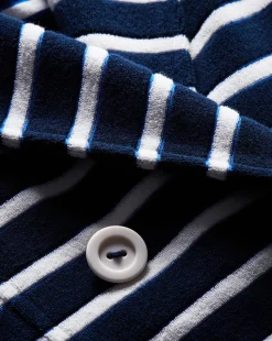 Ortiz Terrycloth Jacket in Marine/Off-White/Blue Surf