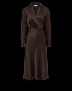 Otis Silk Dress in Dark Chocolate