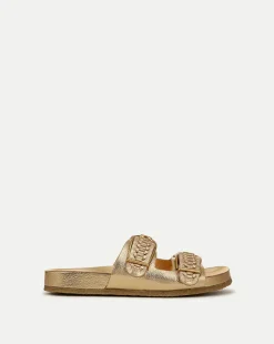 Paige Buckle Sandal in Gold