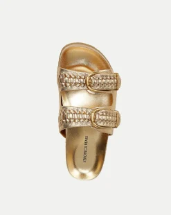 Paige Buckle Sandal in Gold