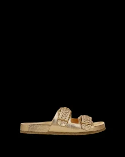 Paige Buckle Sandal in Gold