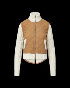 Patra Mixed-Media Jacket in Russet/Ivory