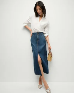 Patricia Denim Maxi Skirt in Blue Denim