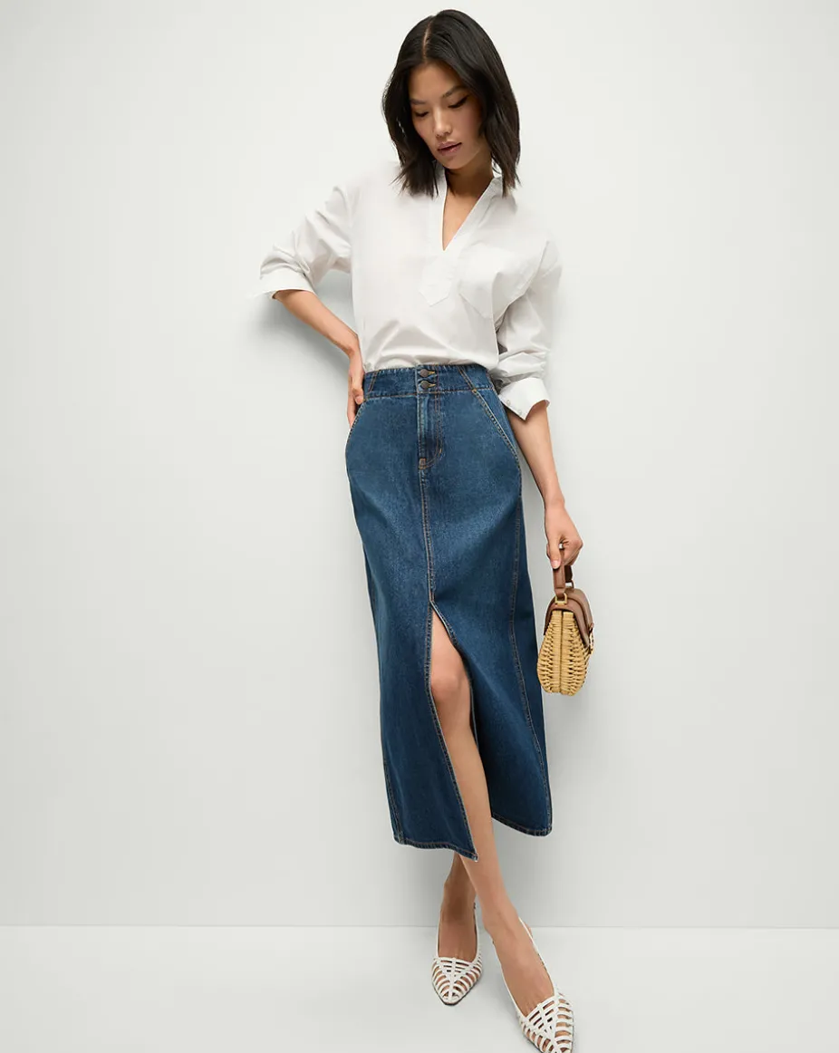 Patricia Denim Maxi Skirt in Blue Denim