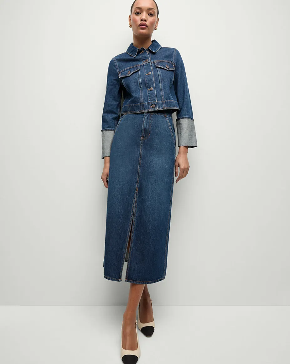 Patricia Denim Maxi Skirt in Blue Denim