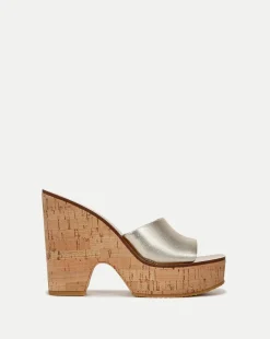 Paulita Metallic Wedge Sandal