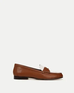 Penny Leather Loafer in Caramel/Lily