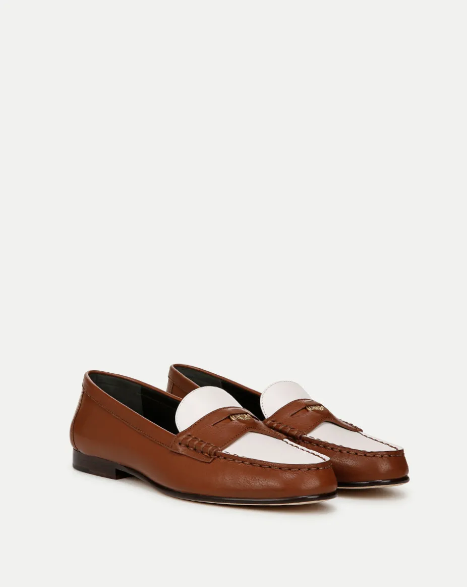 Penny Leather Loafer in Caramel/Lily