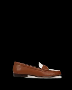 Penny Leather Loafer in Caramel/Lily
