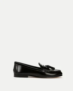 Penny Leather Tassel Loafer in Black