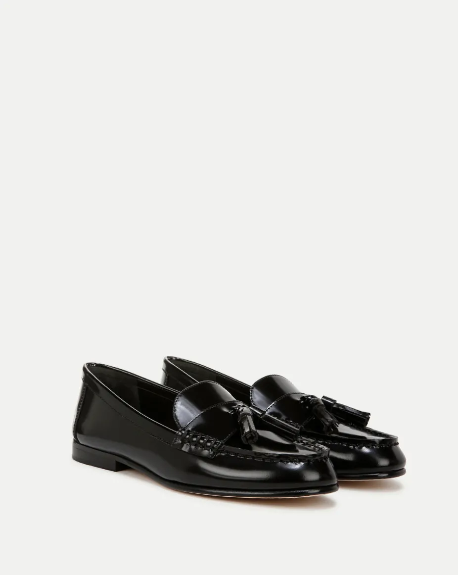 Penny Leather Tassel Loafer in Black