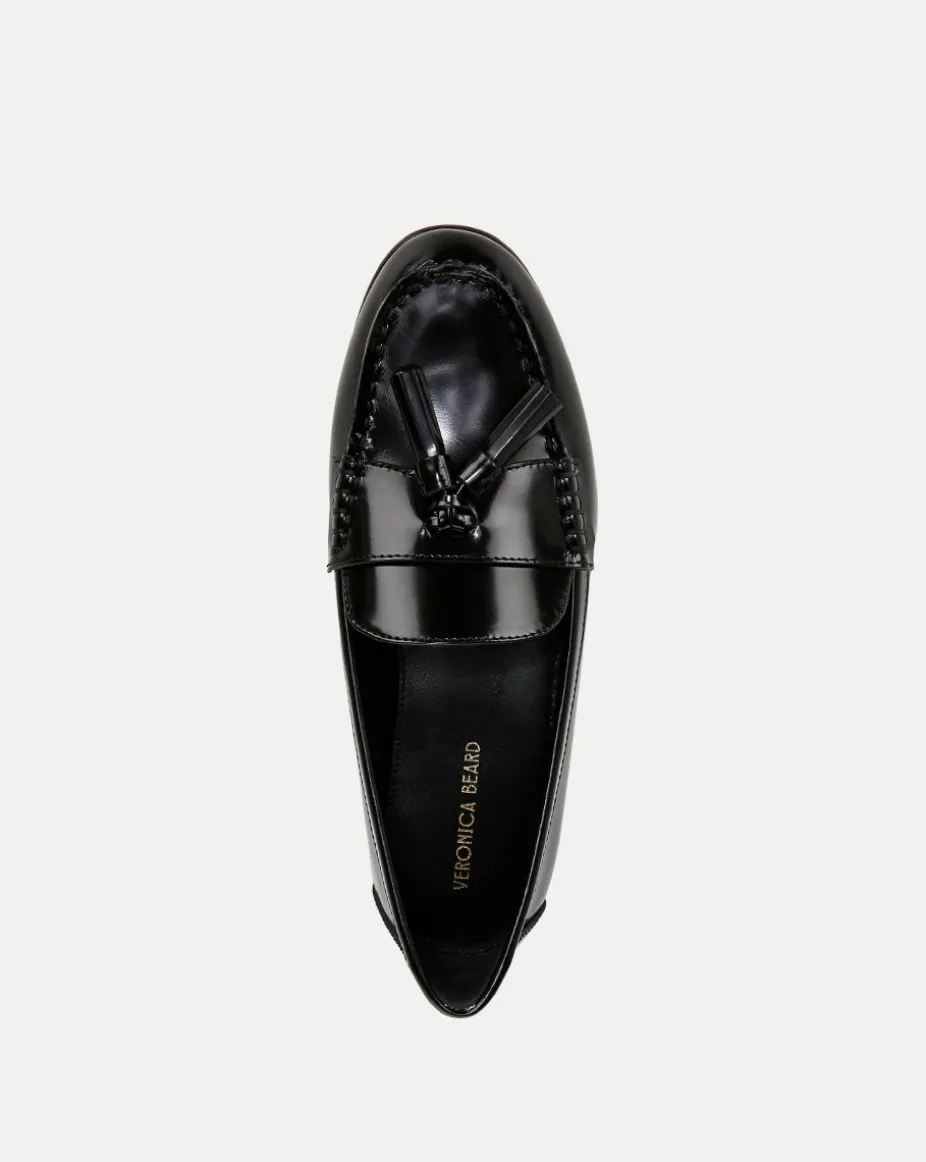 Penny Leather Tassel Loafer in Black