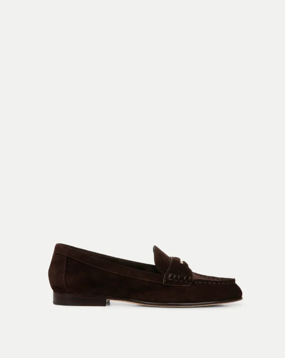 Penny Suede Loafer in Espresso