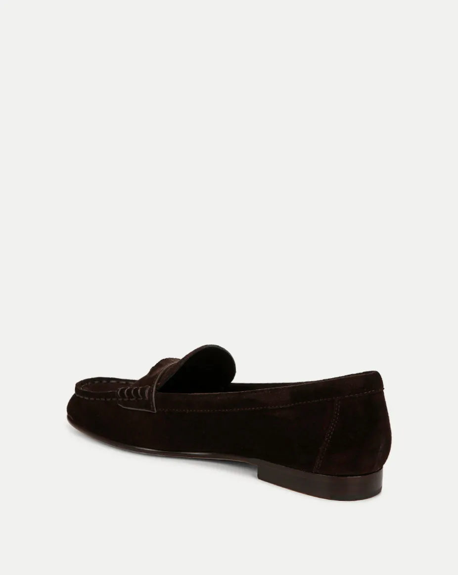 Penny Suede Loafer in Espresso