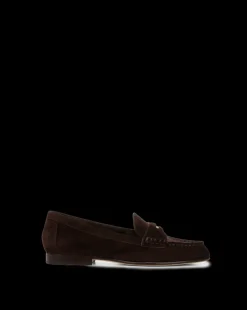 Penny Suede Loafer in Espresso