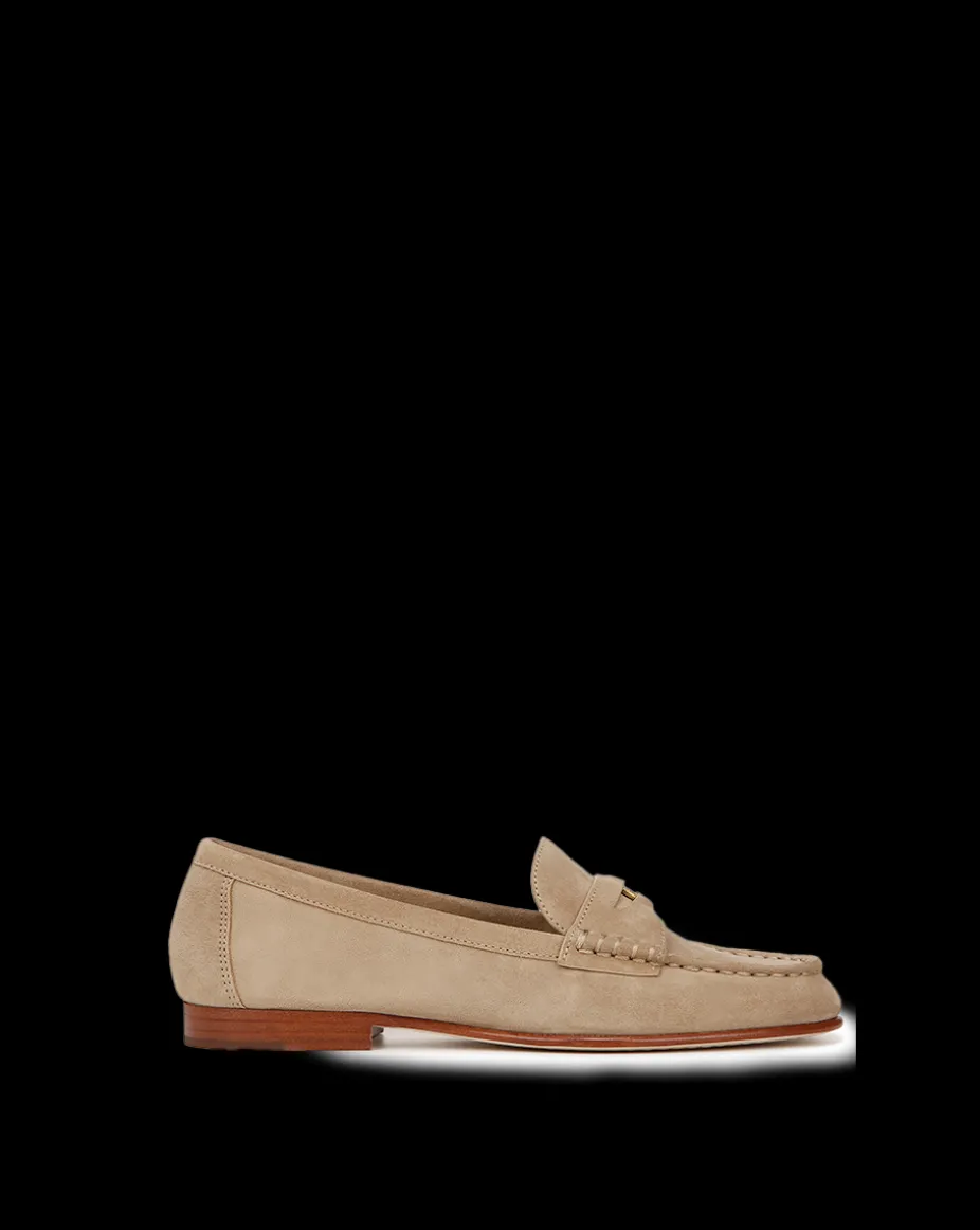 Penny Suede Loafer in Sand