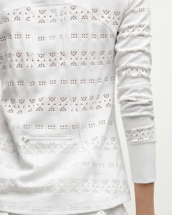 Performance Lace Jacket in White/Navy