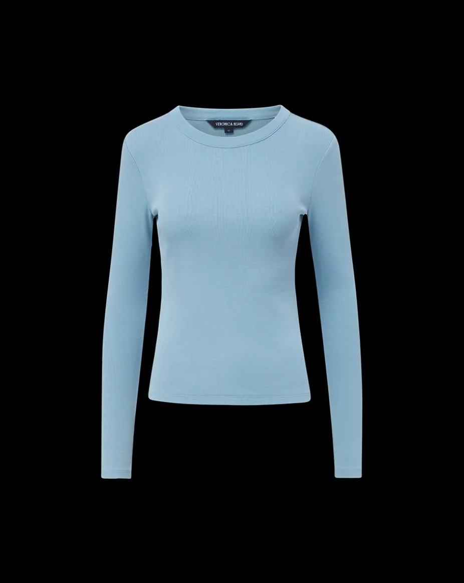Pruitt Long-Sleeve Top in Light Blue