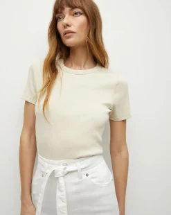 Pruitt Ribbed Tee in Limestone