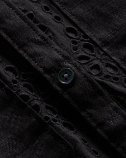 Rafaela Cotton Eyelet Shirtdress in Black