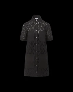Rafaela Cotton Eyelet Shirtdress in Black