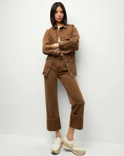 Ramone Denim Chore Jacket in Brown