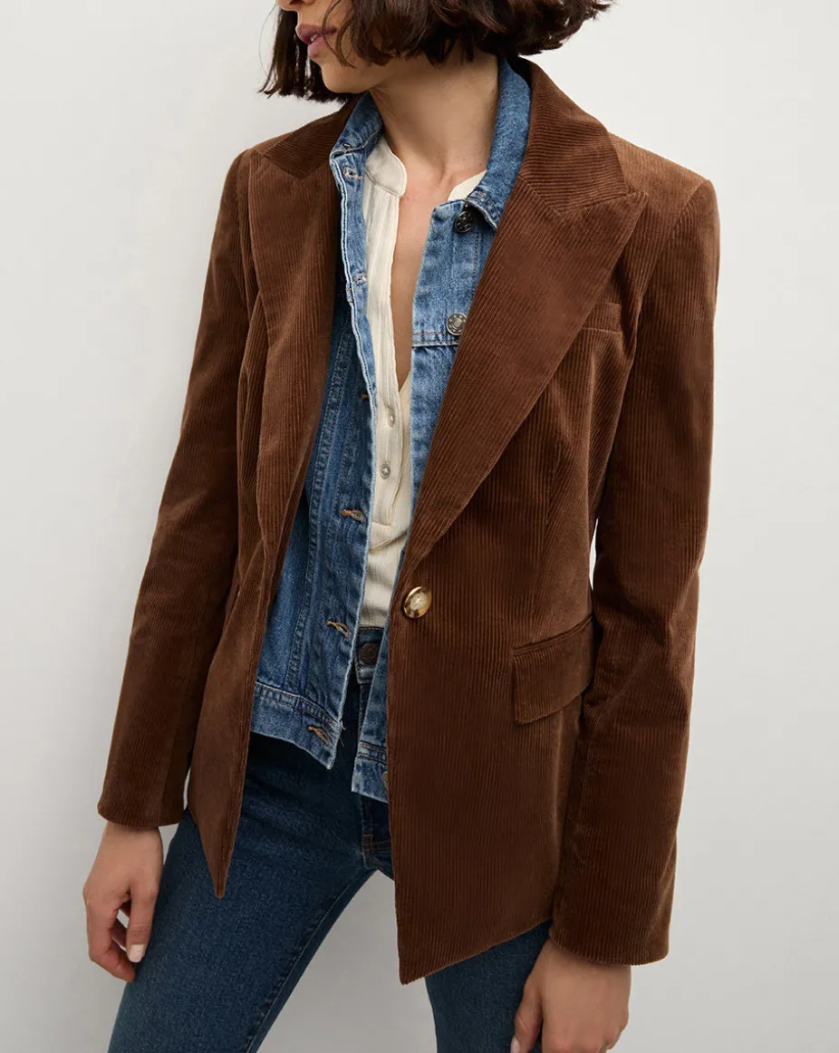 Reagan Corduroy Dickey Jacket in Dark Brown