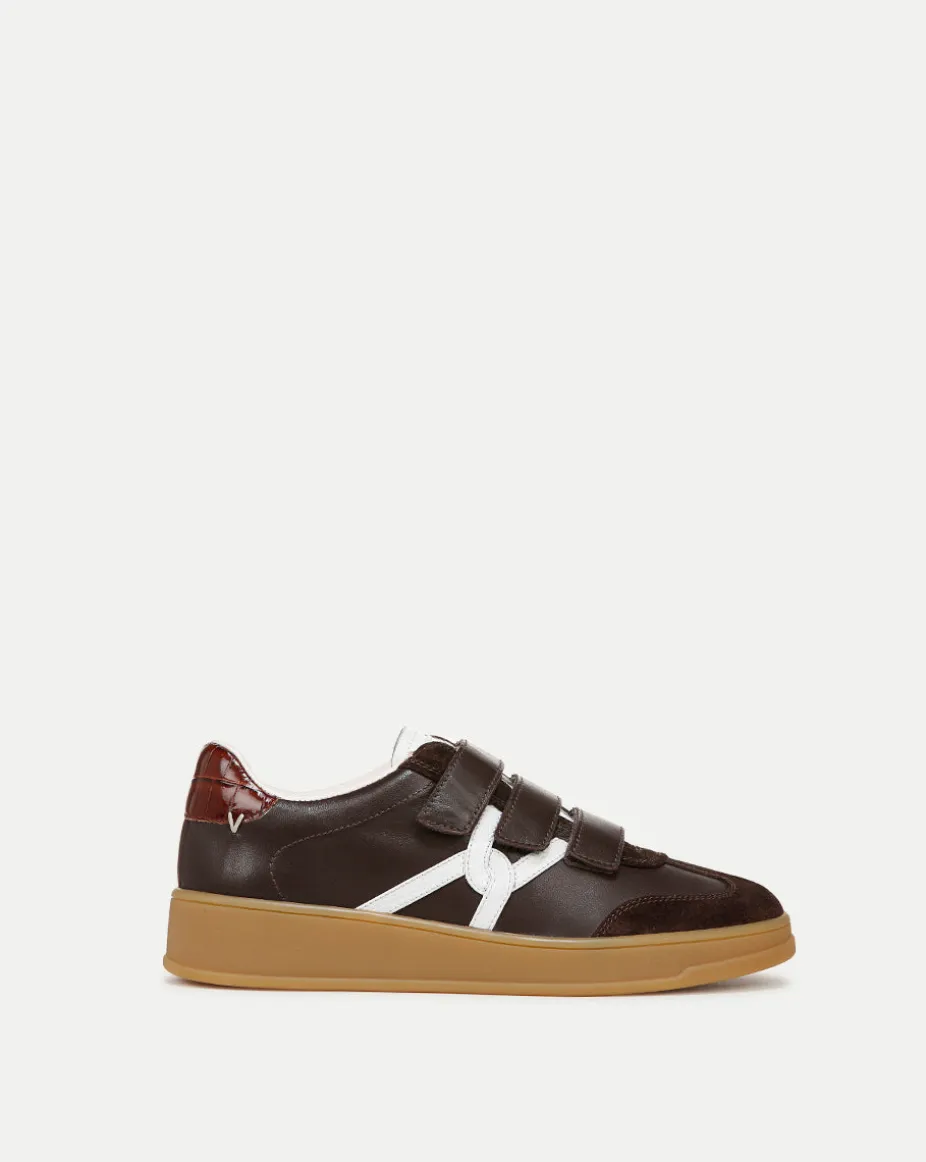 Reagan Velcro Sneaker in Espresso/White
