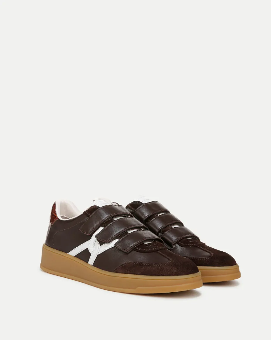 Reagan Velcro Sneaker in Espresso/White