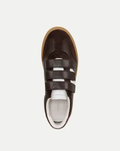 Reagan Velcro Sneaker in Espresso/White