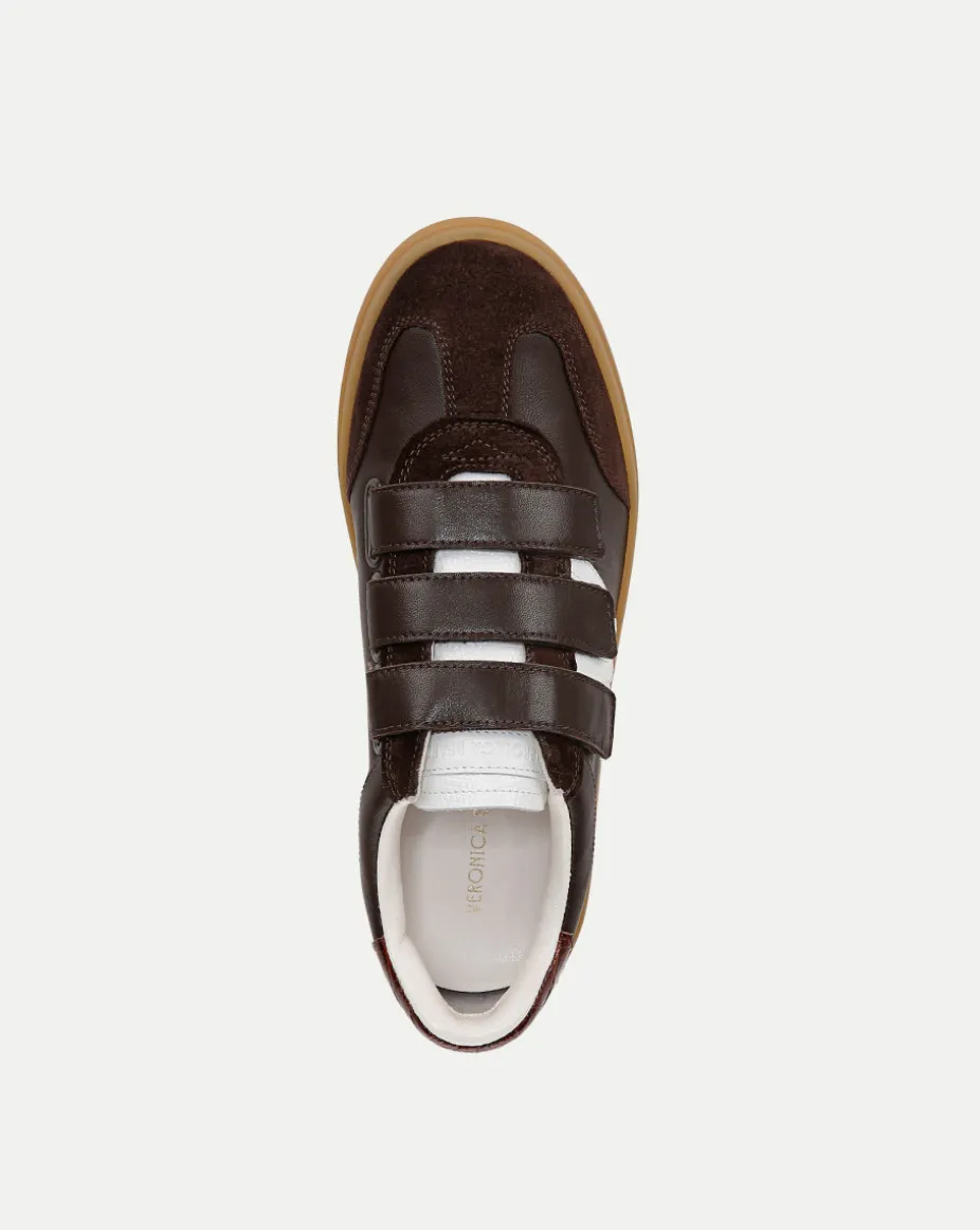 Reagan Velcro Sneaker in Espresso/White