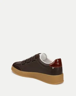Reagan Velcro Sneaker in Espresso/White