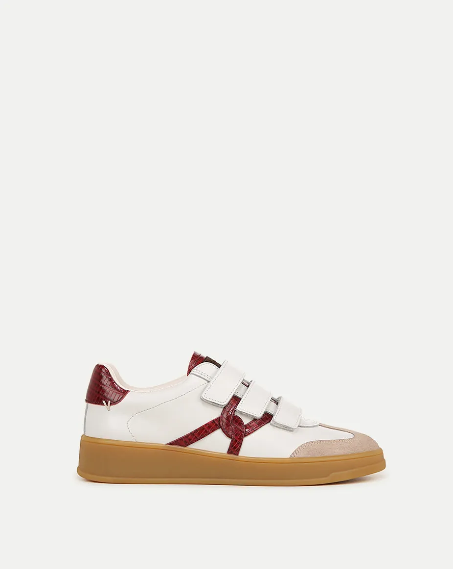 Reagan Velcro Sneaker in White & Red