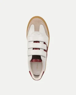 Reagan Velcro Sneaker in White & Red